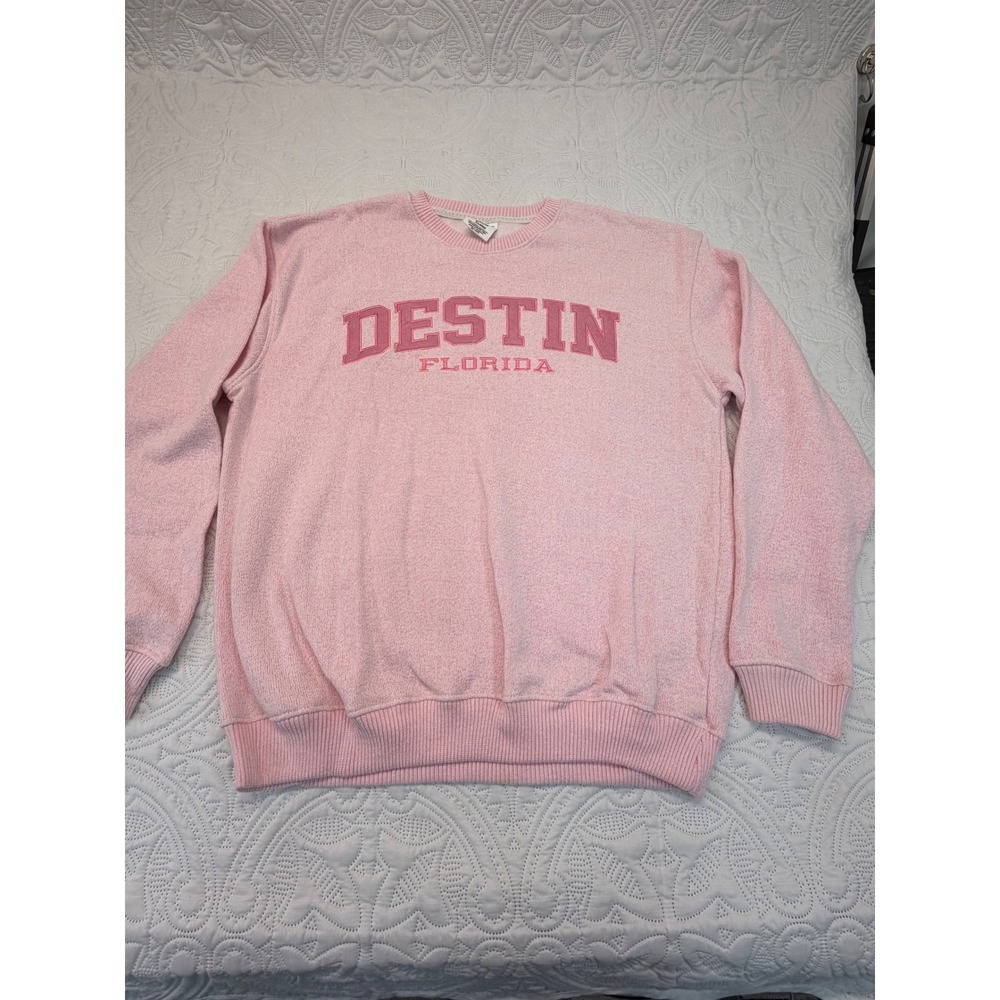 Pacific & Co Destin Florida Pink Marl Crewneck Sweatshirt XL 132DF